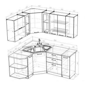 ОЛЬГА Кухонный гарнитур Оптима 3 (1500*1800 мм) в Троицке - troick.ok-mebel.com | фото 2