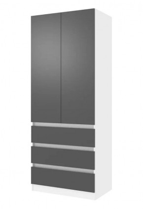 ПАРУС Шкаф 2-х ств. 800 (белый/графит) в Троицке - troick.ok-mebel.com | фото