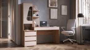 ПИФАГОР Стол компьютерный (дуб вотан/кашемир) в Троицке - troick.ok-mebel.com | фото