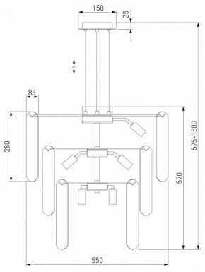 Подвесная люстра Eurosvet Claire 60171 золото в Троицке - troick.ok-mebel.com | фото 5