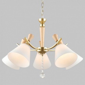 Подвесная люстра Imex MD.6132 MD.6132-5-P-GD+WOOD в Троицке - troick.ok-mebel.com | фото