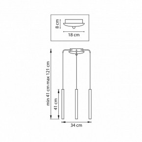 Подвесная люстра Lightstar Tubo L3T747247 в Троицке - troick.ok-mebel.com | фото 3
