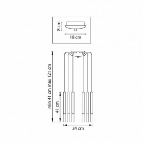 Подвесная люстра Lightstar Tubo L8T747133 в Троицке - troick.ok-mebel.com | фото 3