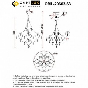 Подвесная люстра Omnilux Perelli OML-29603-63 в Троицке - troick.ok-mebel.com | фото 8