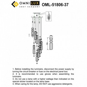 Подвесная люстра Omnilux Vepri OML-51806-37 в Троицке - troick.ok-mebel.com | фото 9