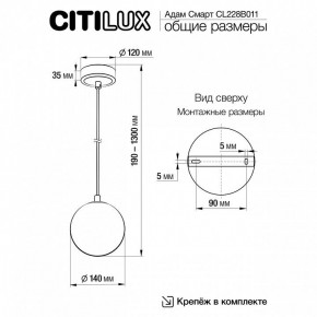 Подвесной светильник Citilux Адам Смарт CL228B011 в Троицке - troick.ok-mebel.com | фото 5
