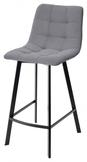 Полубарный стул CHILLI-QB SQUARE серый #27, велюр / черный каркас (H=66cm) М-City в Троицке - troick.ok-mebel.com | фото 1