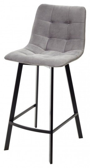 Полубарный стул CHILLI-QB SQUARE светло-серый #26, велюр / черный каркас (H=66cm) М-City в Троицке - troick.ok-mebel.com | фото 1