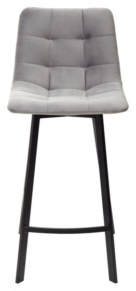 Полубарный стул CHILLI-QB SQUARE светло-серый #26, велюр / черный каркас (H=66cm) М-City в Троицке - troick.ok-mebel.com | фото 3