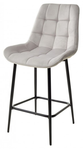 Полубарный стул ХОФМАН, цвет H-09 Светло-серый, велюр / черный каркас H=63cm М-City в Троицке - troick.ok-mebel.com | фото