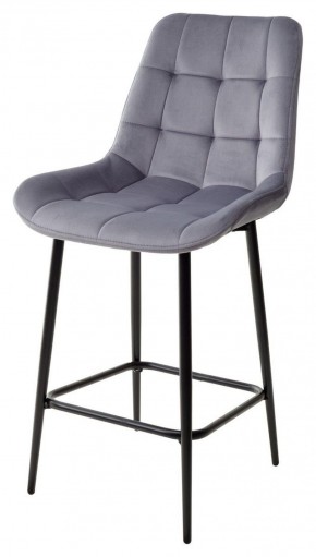 Полубарный стул ХОФМАН, цвет H-14 Серый, велюр / черный каркас H=63cm М-City в Троицке - troick.ok-mebel.com | фото