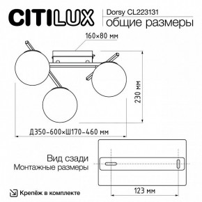 Потолочная люстра Citilux Dorsy CL223131 в Троицке - troick.ok-mebel.com | фото 11