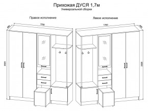 Прихожая Дуся 1.7 УНИ (Дуб Бунратти/Белый Бриллиант) в Троицке - troick.ok-mebel.com | фото 2