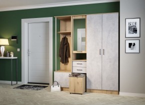 Прихожая Дуся 1.7 УНИ (Дуб Бунратти/Цемент) в Троицке - troick.ok-mebel.com | фото