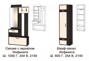 ИНФИНИТИ Прихожая (Секция с зеркалом + шкаф-пенал) в Троицке - troick.ok-mebel.com | фото 3