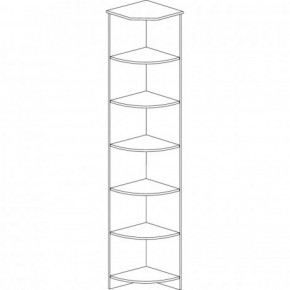 Шкаф угловой открытый №618 "Инна" Денвер темный в Троицке - troick.ok-mebel.com | фото 2