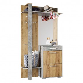 Прихожая Кензо (крафт/бетон) вешалка+шкаф в Троицке - troick.ok-mebel.com | фото 2