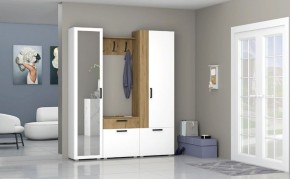 Прихожая Прайм-1 (Белый Текстурный/Дуб Крафт Золотой) в Троицке - troick.ok-mebel.com | фото