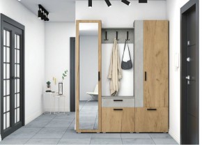 Прихожая Прайм-1 (Дуб Крафт Золотой/Бетонный камень) в Троицке - troick.ok-mebel.com | фото