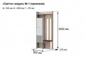 ГРЕТТА 1 Прихожая в Троицке - troick.ok-mebel.com | фото 7