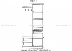 Прихожая София 1 в Троицке - troick.ok-mebel.com | фото 2