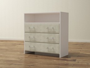 PROxSON Комод Varna (ЛДСП Белая+ткань Белый/Savana Milk (молочный)) 90x40 в Троицке - troick.ok-mebel.com | фото