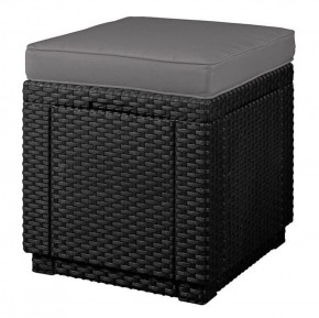 Пуфик Куб с подушкой (Cube with cushion) графит - прохладный серый в Троицке - troick.ok-mebel.com | фото 1