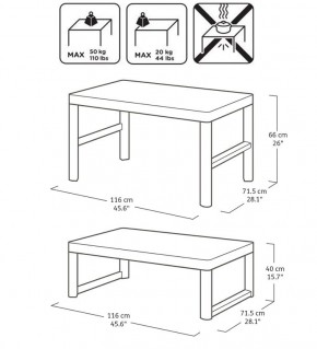 Раскладной стол Лион с регулируемой высотой столешницы (Lyon rattan table) графит (h400/650) в Троицке - troick.ok-mebel.com | фото 3