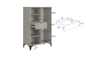 РИЧ Комод 2 со стеклом в Троицке - troick.ok-mebel.com | фото 3