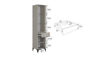 РИЧ Шкаф однодверный со стеклом в Троицке - troick.ok-mebel.com | фото 3
