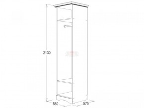 Шкаф 1-но дверный для одежды Ольга 1Н в Троицке - troick.ok-mebel.com | фото 2