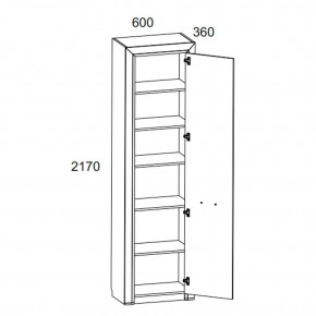 Шкаф 1D, OLIVIA, цвет вудлайн крем/дуб анкона в Троицке - troick.ok-mebel.com | фото 2