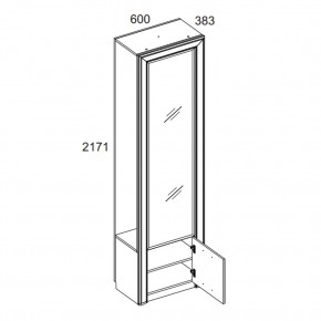 Шкаф 1DZ, OLIVIA, цвет вудлайн крем/дуб анкона в Троицке - troick.ok-mebel.com | фото 2