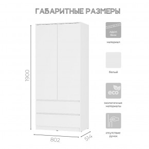 Шкаф 2-х створчатый Симпл ШК-03 (белый) в Троицке - troick.ok-mebel.com | фото 3