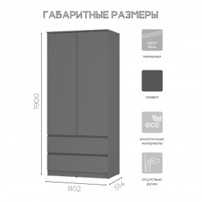 Шкаф 2-х створчатый Симпл ШК-03 (графит) в Троицке - troick.ok-mebel.com | фото 6