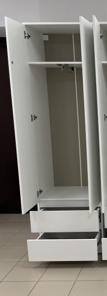 Шкаф 2-ств. с 2 ящиками и вешалкой "Бьянко" в Троицке - troick.ok-mebel.com | фото 2
