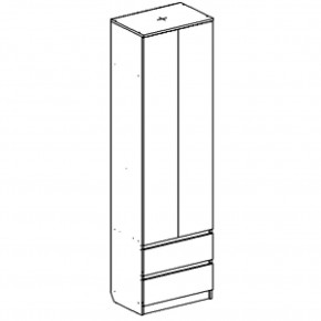 Шкаф 2-ств. с 2 ящиками и вешалкой "Бьянко" в Троицке - troick.ok-mebel.com | фото 3