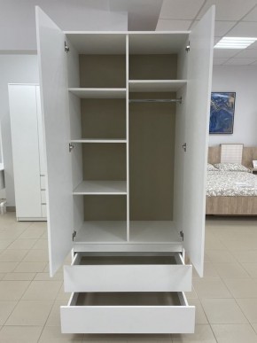Шкаф 2-ств. с 2 ящиками "Бьянко" в Троицке - troick.ok-mebel.com | фото 2