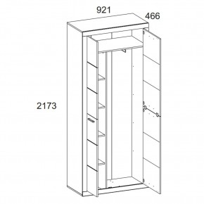 Шкаф 2D OSKAR , цвет дуб Санремо в Троицке - troick.ok-mebel.com | фото 4