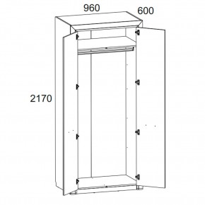 Шкаф 2DG, OLIVIA, цвет вудлайн крем/дуб анкона в Троицке - troick.ok-mebel.com | фото 2