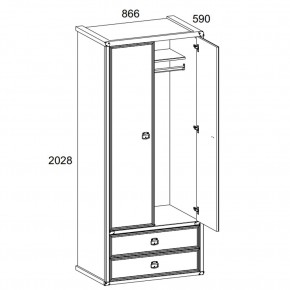 Шкаф 2DG2S, MAGELLAN, цвет Сосна винтаж в Троицке - troick.ok-mebel.com | фото 2