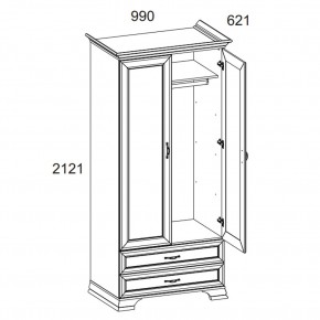 Шкаф 2DG2S, TIFFANY, цвет вудлайн кремовый в Троицке - troick.ok-mebel.com | фото 3