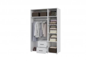 Шкаф 3-х створчатый с ящиками VICTOR (Белый-Бетон) в Троицке - troick.ok-mebel.com | фото 2