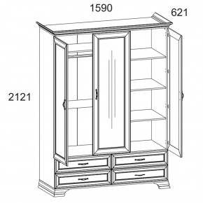 Шкаф 3D4S Z, TIFFANY, цвет вудлайн кремовый в Троицке - troick.ok-mebel.com | фото 2