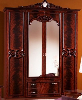 Шкаф 4-х дверный с зеркалами (03.144) Ольга (могано) в Троицке - troick.ok-mebel.com | фото