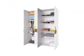 Шкаф 4-х створчатый Милана (Белый/Сосна Гранд) в Троицке - troick.ok-mebel.com | фото 2