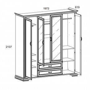 Шкаф 4D2S Z , MONAKO, цвет Сосна винтаж в Троицке - troick.ok-mebel.com | фото