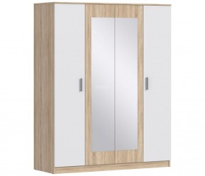 Шкаф 4х дверный с зеркалами Уют СБ-2750/1 (Дуб Сонома/Белый) в Троицке - troick.ok-mebel.com | фото