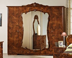 Шкаф 5-и дверный с зеркалами (20.145) Тициана (орех) в Троицке - troick.ok-mebel.com | фото