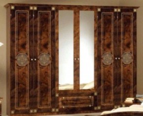 Шкаф 6-и дверный с зеркалами (02.146) Рома (орех) в Троицке - troick.ok-mebel.com | фото